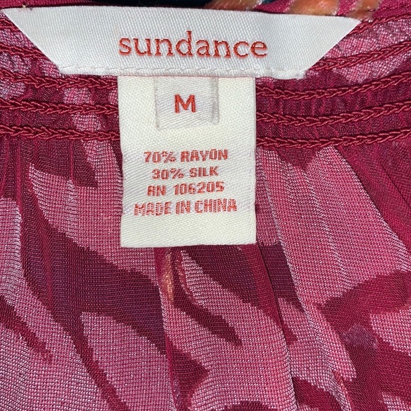 Sundance Sheer Button Up Blouse Medium - Picture 3 of 8